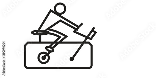 Exercise bike black icon, concept vector sign on isolated background. Exercise bike illustration, symbol