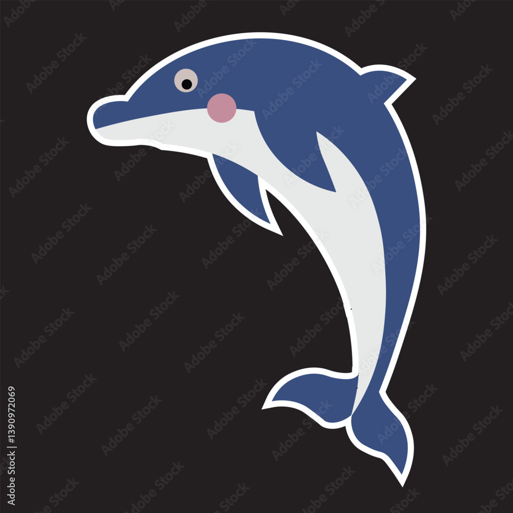 Fototapeta premium Eps 10, vector illustration about Anime monsters with dolphin characters ready to print for stickers