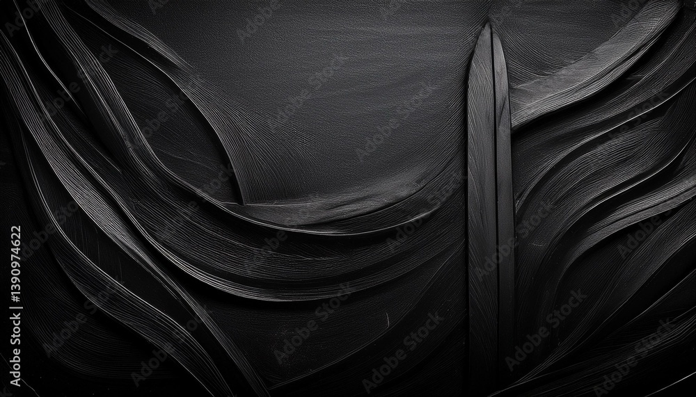 Fototapeta premium Black abstract form with vertical element