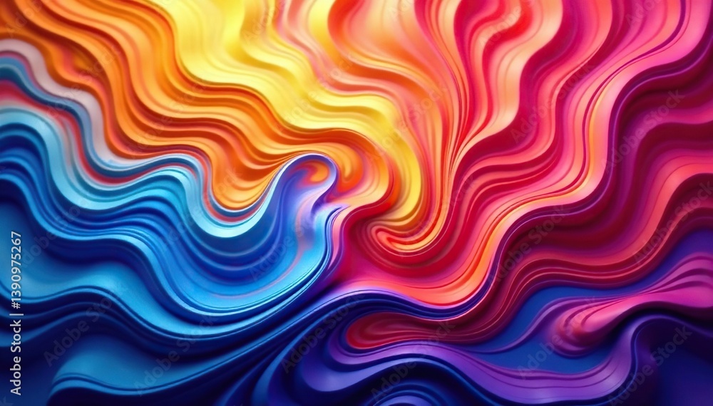 Fototapeta premium Fluid swirling vibrant colors creating dynamic pattern, nature, galaxy, swirl