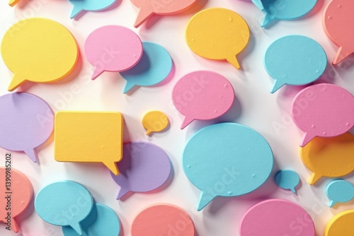 Pastel rainbow speech bubbles seamless pattern, rainbow, speech bubble