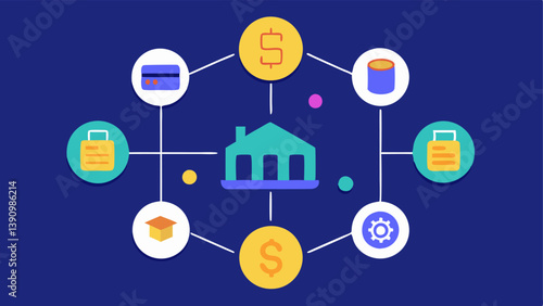 Blockchain Transactions An illustration of a blockchain network with financial transactions occurring highlighting the technological impact on traditional finance roles.