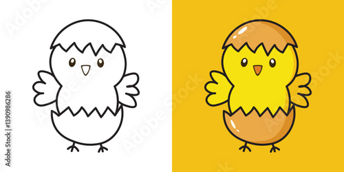 vector drawing pages for kids. with picture of chicks