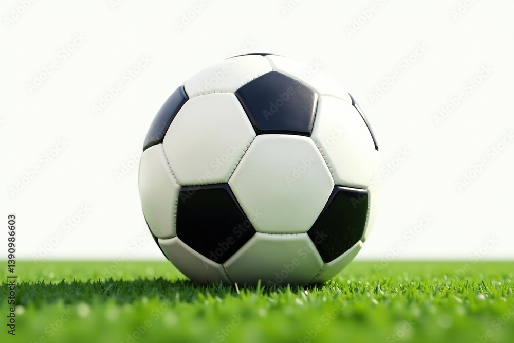 Obraz premium New, pristine football against pure white backdrop, perfect, ball, object