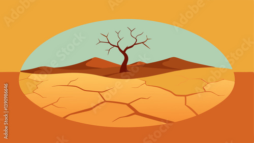 Dry Cracked Earth An of barren land with deep dry cracks stretching across the ground symbolizing drought and the absence of water.