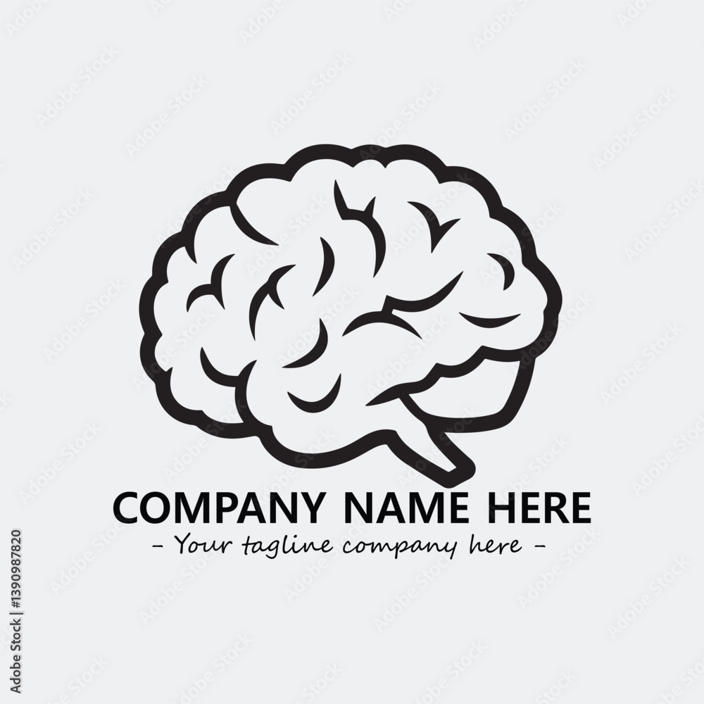 Brain illustration black and white for logo company vector image
Brain illustration black and white for logo company vector image
