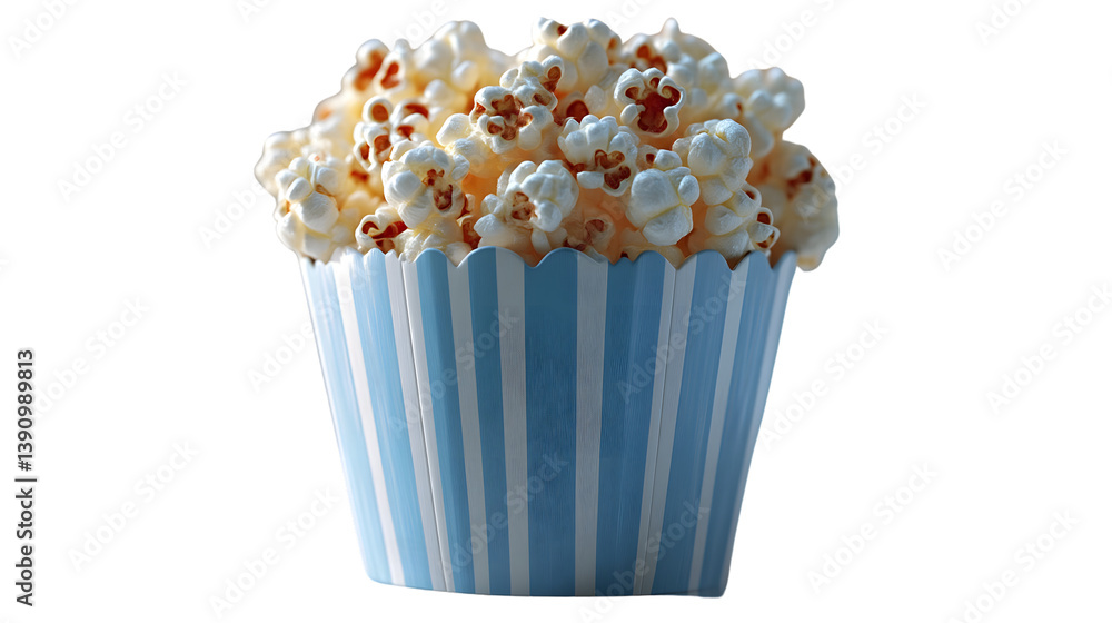 Delicious Popcorn in a Striped Container Perfect for Movie Nights and Snack Time Delicious Popcorn in a Striped Container Perfect for Movie Nights and Snack Time