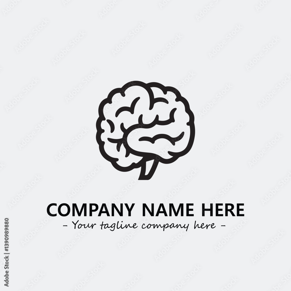 Brain illustration black and white for logo company vector image
Brain illustration black and white for logo company vector image