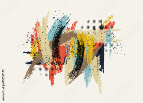Creative minimalist hand painted Abstract art background with brush stroke abstract art. Design for wall decoration, postcard, poster or brochure, home decoration
