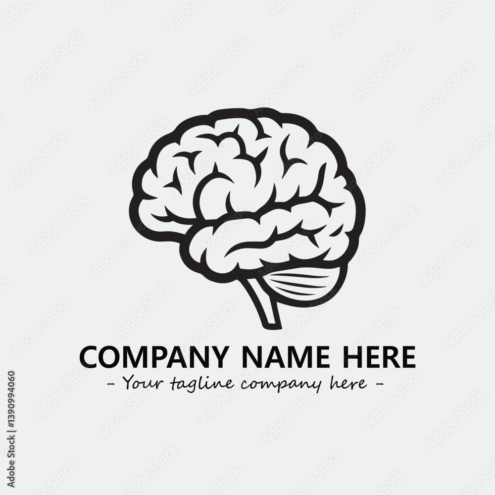 Brain illustration black and white for logo company vector image
Brain illustration black and white for logo company vector image