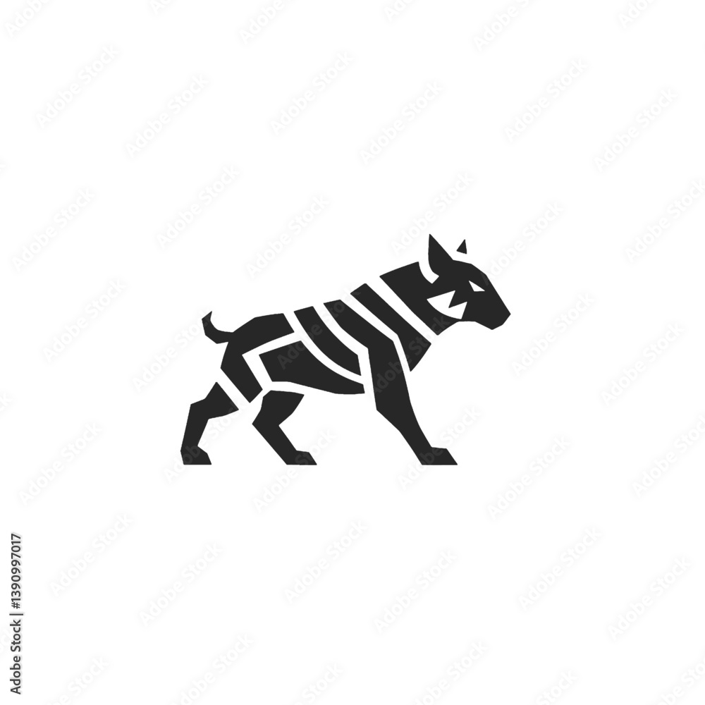 Fototapeta premium Geometric Tiger Silhouette Logo Design