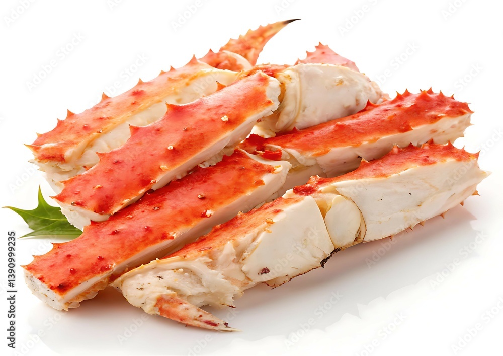 Cooked King Crab Legs on White Background Cooked King Crab Legs on White Background