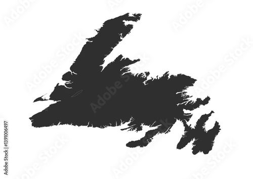 newfoundland island silhouette vector map