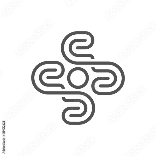 the logo consists of the medical cross mono line. Abstract, outline and elegant.