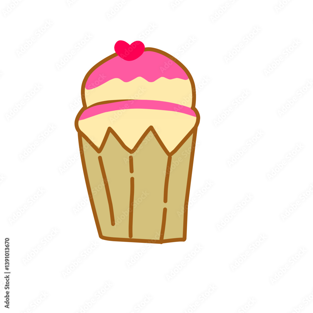 Pink cupcake vector illustration Pink cupcake vector illustration