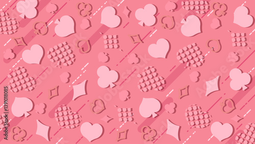 トランプのスートのランダムなパターン背景