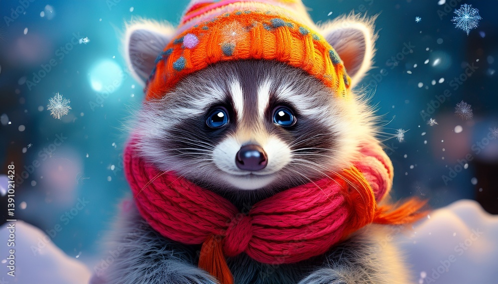 Waschbär im Winter Waschbär im Winter