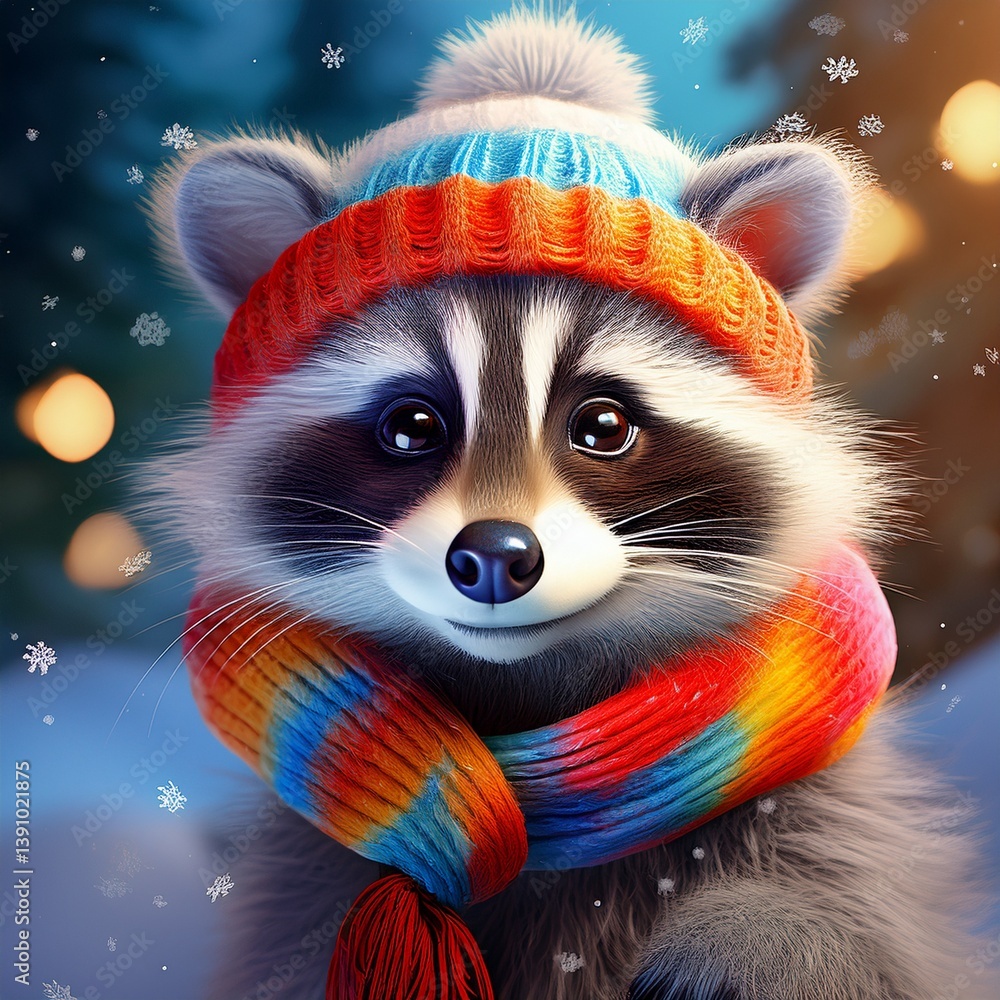 Waschbär im Winter Waschbär im Winter