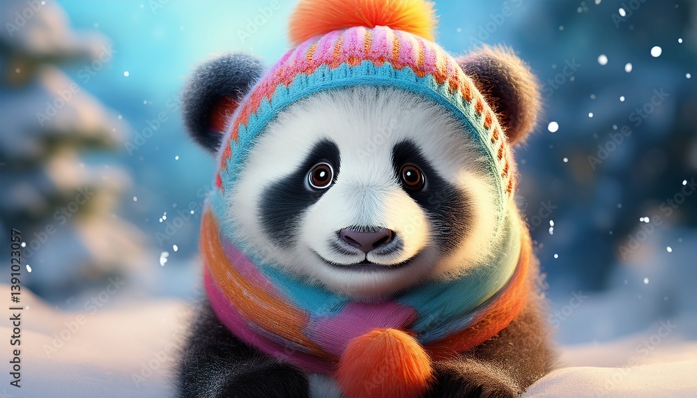Pandabär im Winter Pandabär im Winter