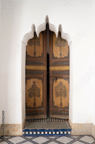 old wooden door in a mosque
