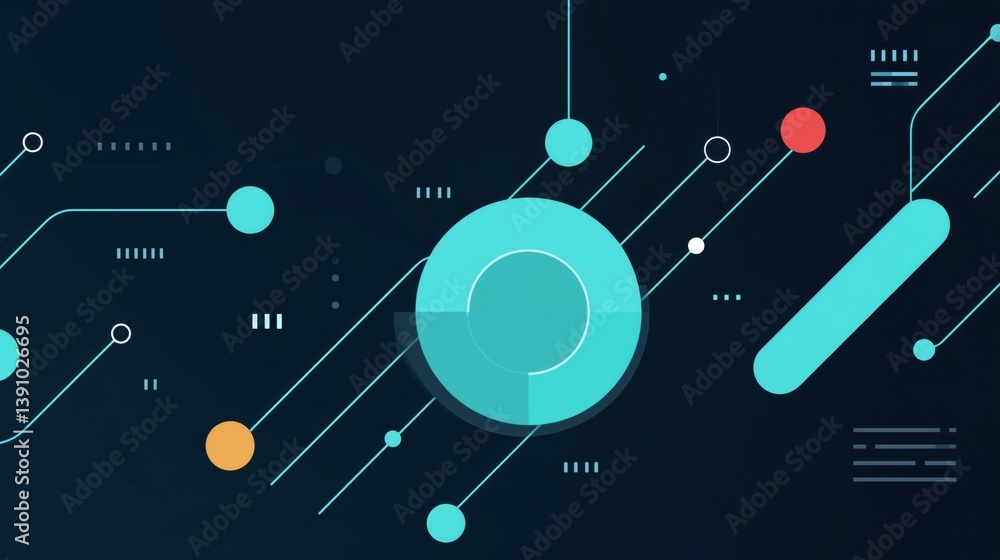 Abstract digital design featuring geometric shapes and vibrant colors representing modern technology and innovation in graphic art.