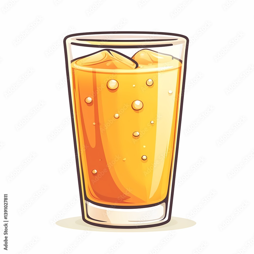 Refreshing and Vibrant Citrus Beverage - Cold Drink with Orange Juice and Ice in a Transparent Glass Container Refreshing and Vibrant Citrus Beverage - Cold Drink with Orange Juice and Ice in a Transparent Glass Container