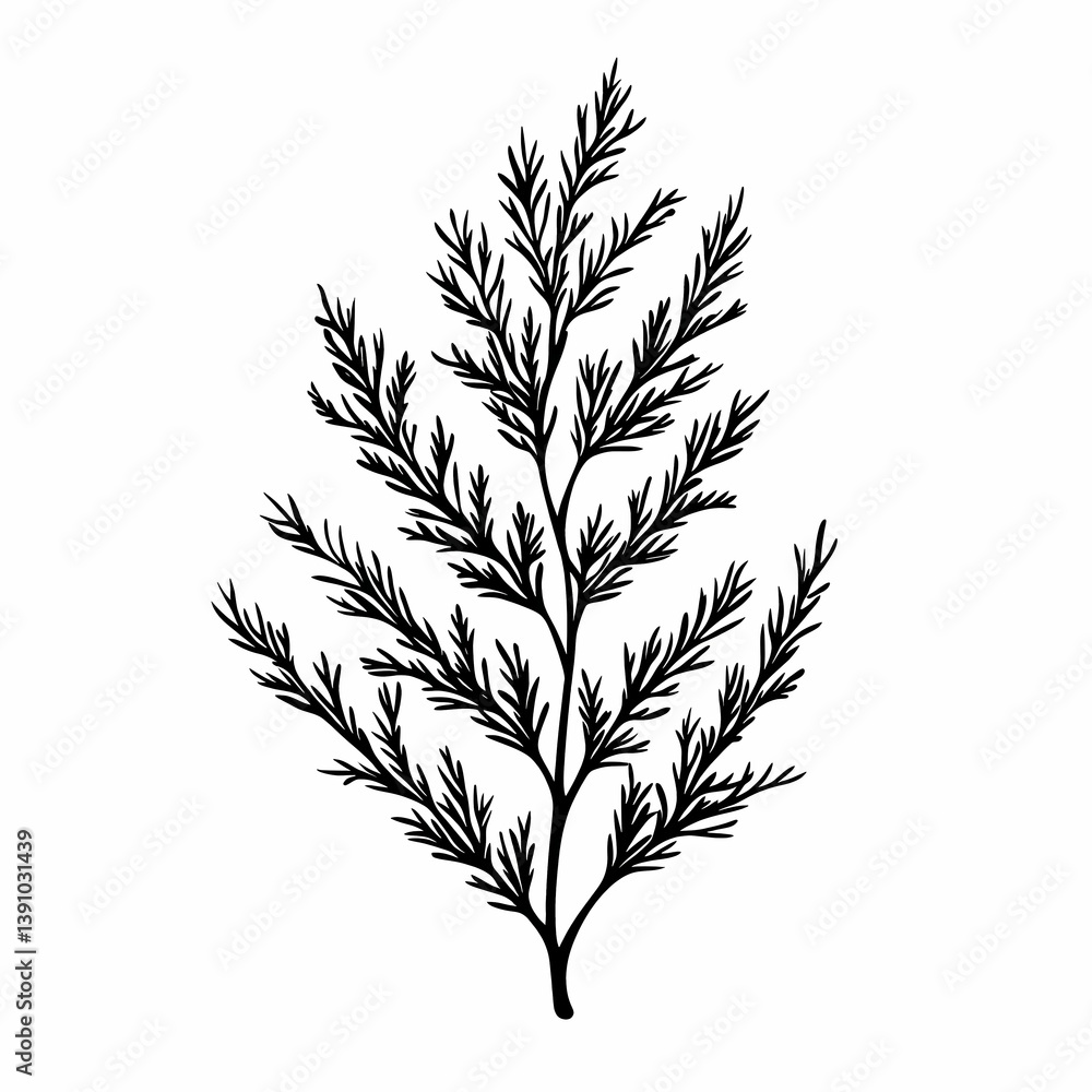 Naklejka premium Botanical Illustration: Eco-Friendly Hand-Drawn Leaf Patterns for Rustic Wall Art and Decorative Design