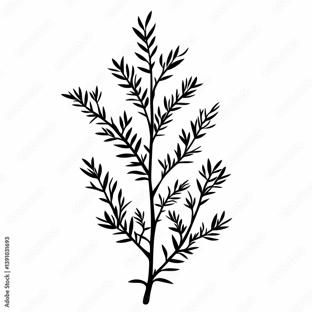 Eco-Friendly Leaf Silhouette: Minimalist Botanical Illustration of Lemongrass & Greenery Eco-Friendly Leaf Silhouette: Minimalist Botanical Illustration of Lemongrass & Greenery