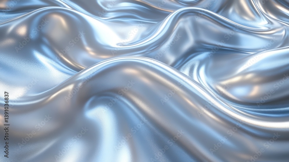 Obraz premium Smooth, flowing metallic surface with subtle light reflections