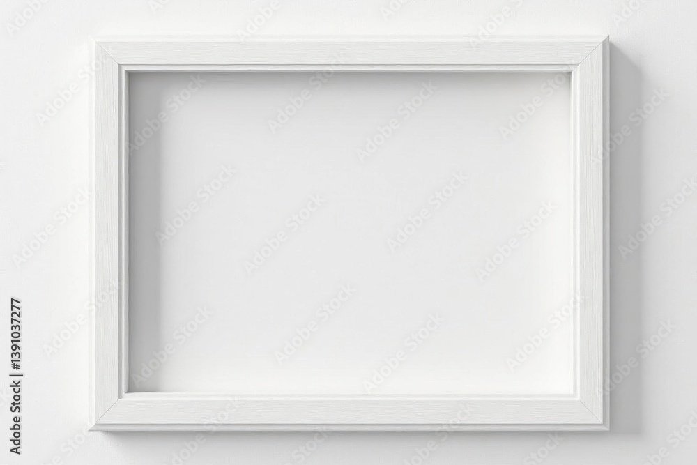 Crisp white painted wooden frame, against pure white backdrop, wooden, painted, minimal Crisp white painted wooden frame, against pure white backdrop, wooden, painted, minimal