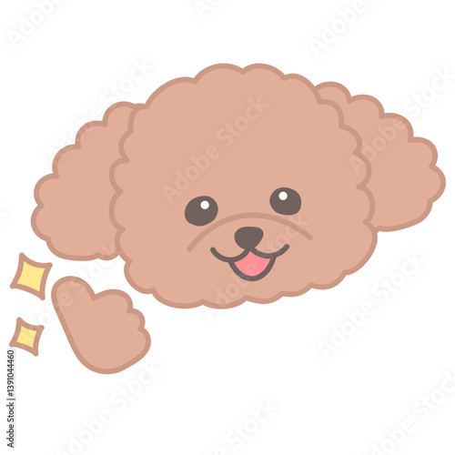 グッドポーズをしているかわいいトイプードルのキャラクターのベクターイラスト