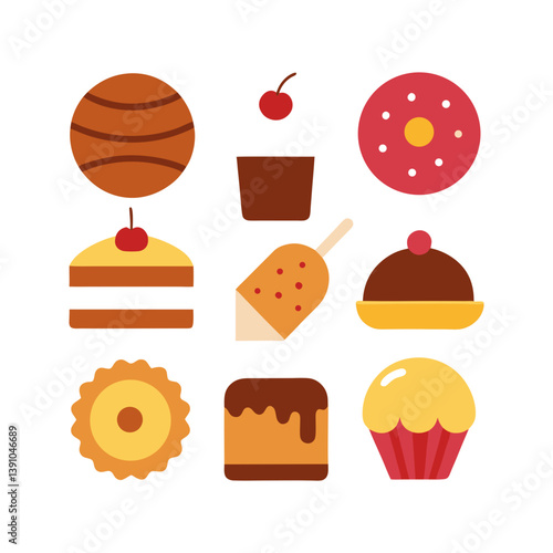 set of desserts