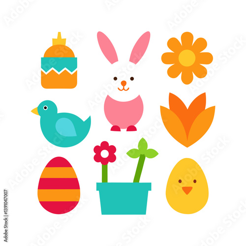 set of easter elements