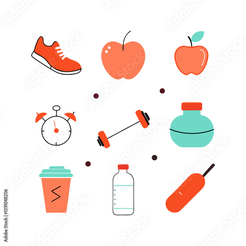 fitness icons set