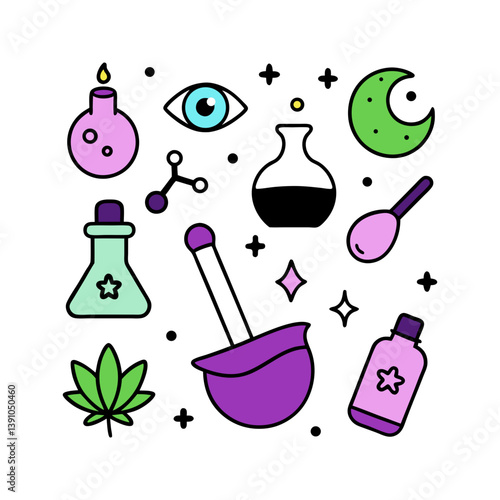 set of magic-potion