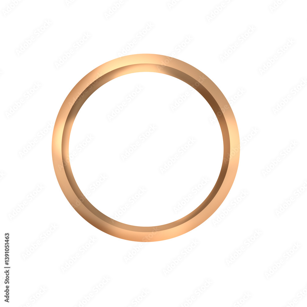 Rose Gold Double-Ringed Circular Frame, Minimalist Design Rose Gold Double-Ringed Circular Frame, Minimalist Design