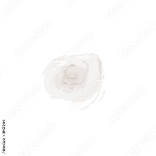 Abstract Watercolor Rosebud in Soft Greys and Whites