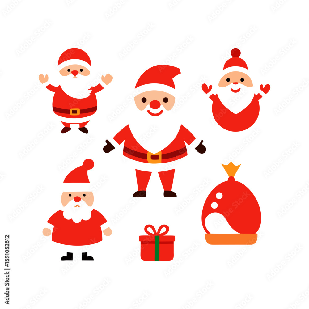 Fototapeta premium santa claus and christmas tree