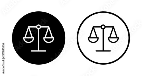 Scales icon logo design. Law scale icon. Justice sign and symbol