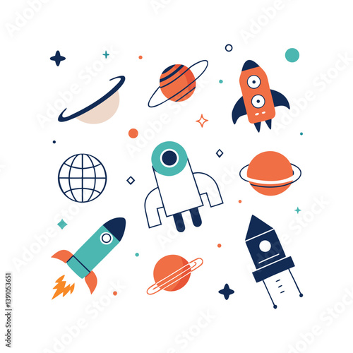 space rocket vector illustration