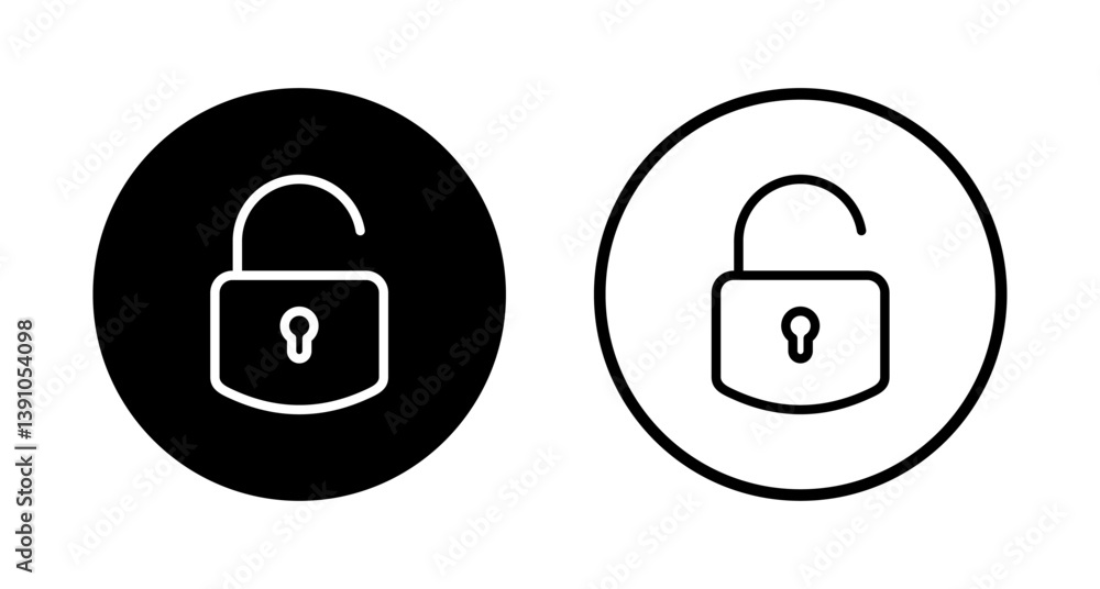 Unlock icon logo design. Unlock sign and symbol. unlocked padlock icon Unlock icon logo design. Unlock sign and symbol. unlocked padlock icon