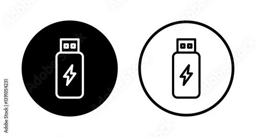 Usb icon logo design. Flash disk sign and symbol. flash drive sign. usb charging