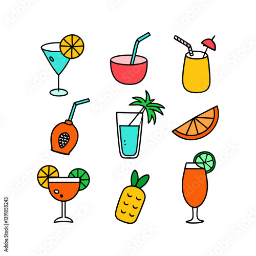 set of cocktails