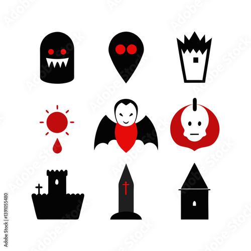 Halloween icons set