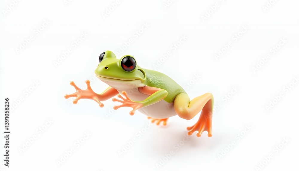 Obraz premium Low-Poly Beige Snake Coiled on White Background