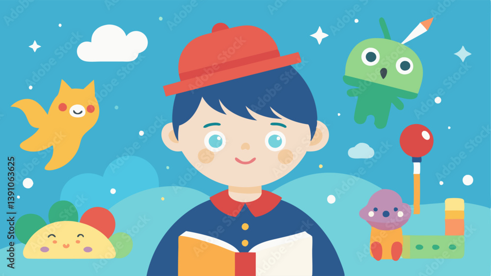 Obraz premium Childrens Book Illustrations An artist sketches whimsical characters and scenes intended for a digital childrens book with a focus on vibrant imagery to capture young readers