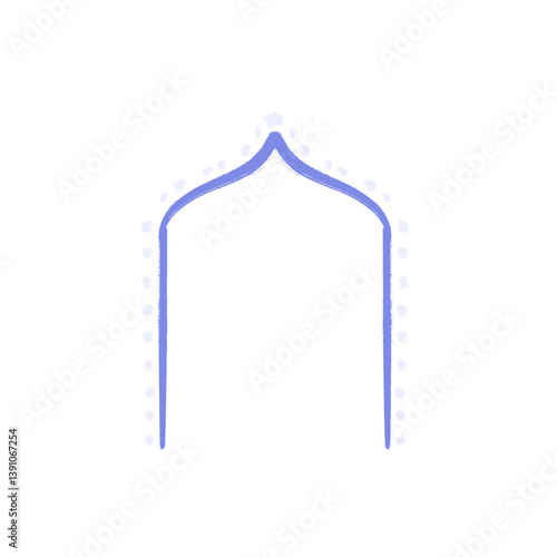 Periwinkle Archway with Dotted Frame and Ogee Crown