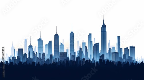 Wallpaper Mural Cityscape Skyline Illustration: Modern Urban Architecture with Vibrant Night Scene Torontodigital.ca
