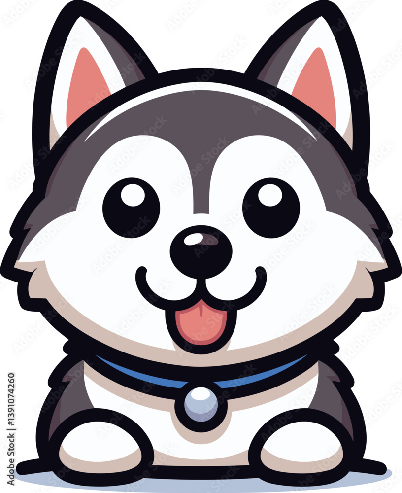 Fototapeta premium かわいいハスキーのアイコン 