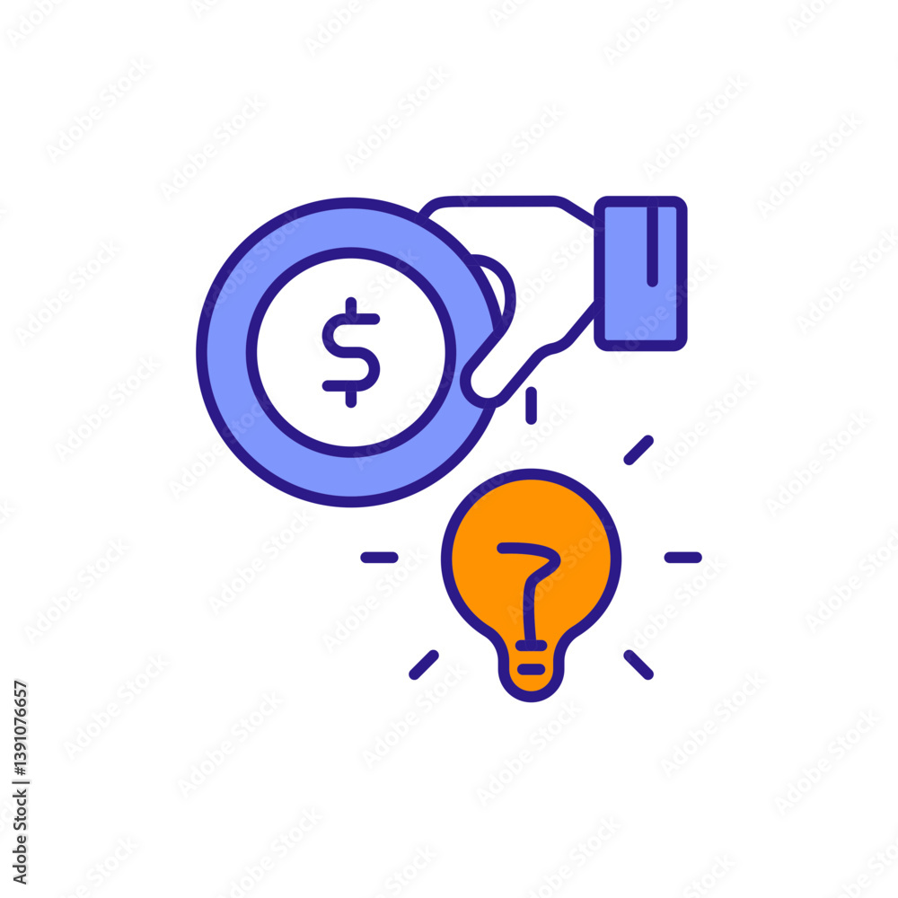Crowdfunding Lightbulb Icon for Innovative Funding.